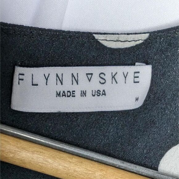 Flynn Skye Crop Top Cap Sleeve Polka Dot Square Neck Black Size Medium - Picture 4 of 7